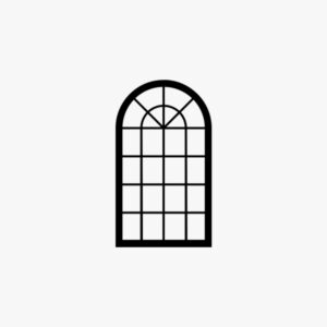 Arched Saginaw Window Flat Icon Vector Illustration