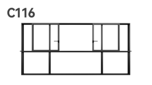 C116 Aluminum Window with Grid - Multi-Pane Design for Residential & Commercial